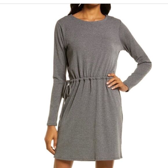 Charles Henry Long Sleeves Knit Dress Elastic Tie Waist Size M - Picture 1 of 12